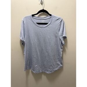 Madewell Softfade Cotton T Shirt Womens XXL Light Blue Short Sleeve Crew Neck